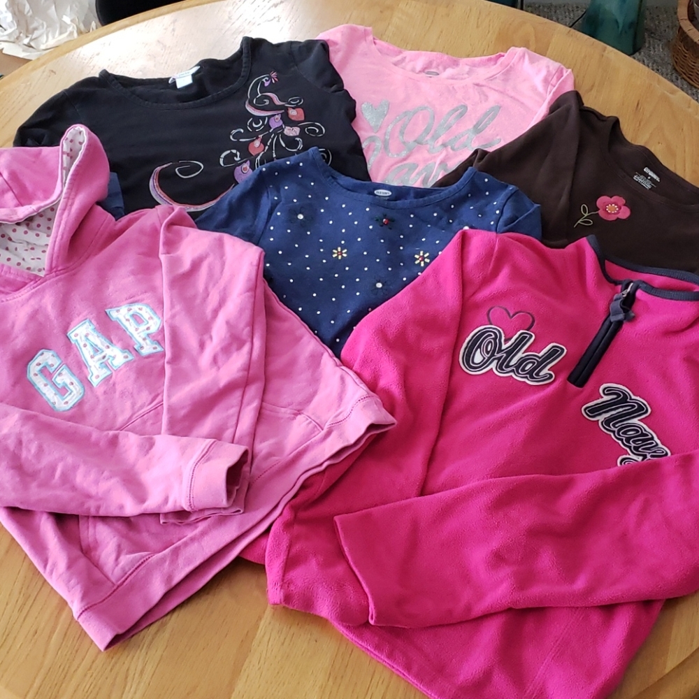 6-pc Girls Size 8 Long Sleeve Shirt Lot